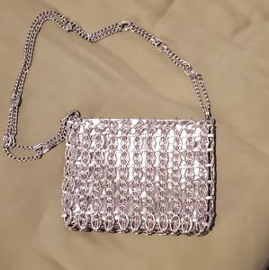 Vintage Walborg PACO Rabanne silvertone metal chain bag w zipper